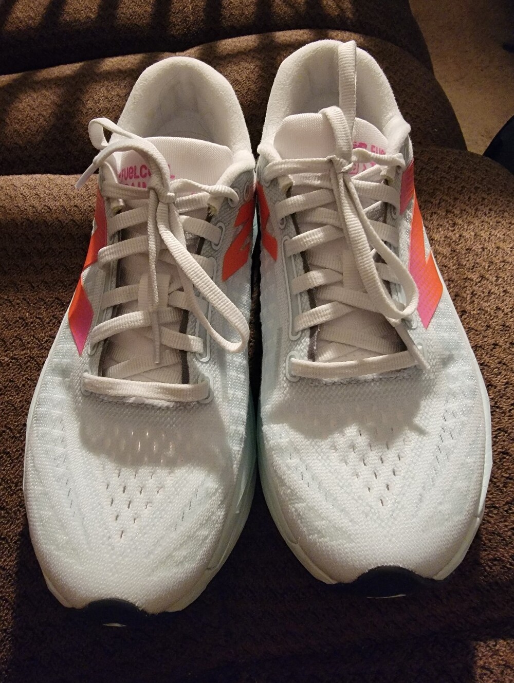New Balance SC TRAINER Women's Light Blue Running Shoes - Pink-Orange Logo - Picture 5 of 16